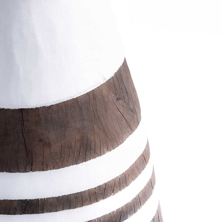 de Le Cuona | Engraved Mortar with Beaten Top and White Stripes No.37 – Brown
