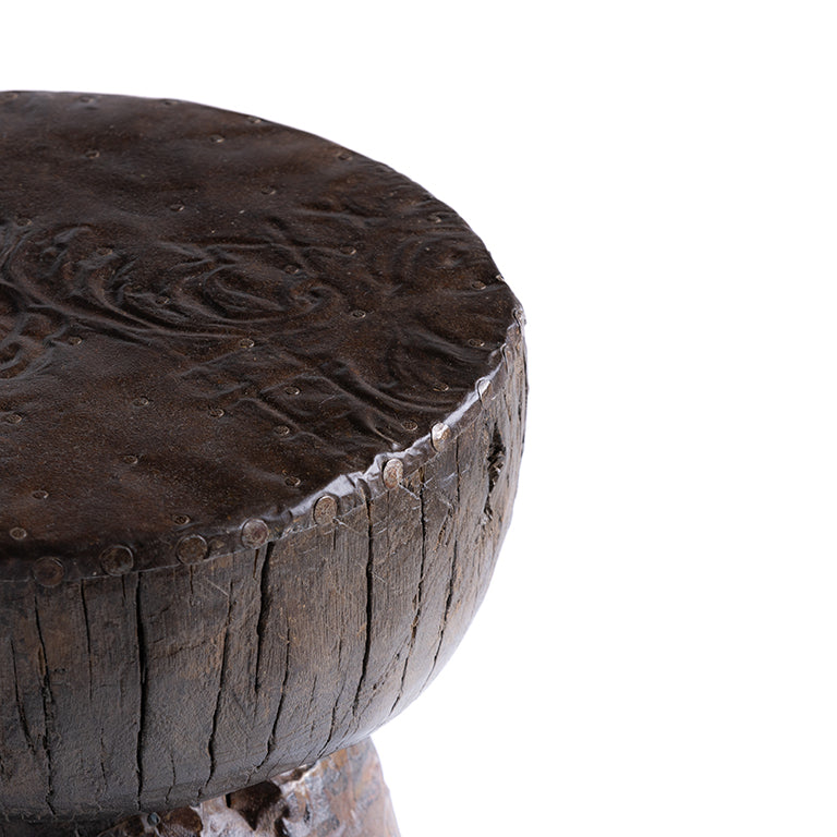 de Le Cuona | Engraved Mortar with Beaten Top and Stained Bands No.39 – Brown