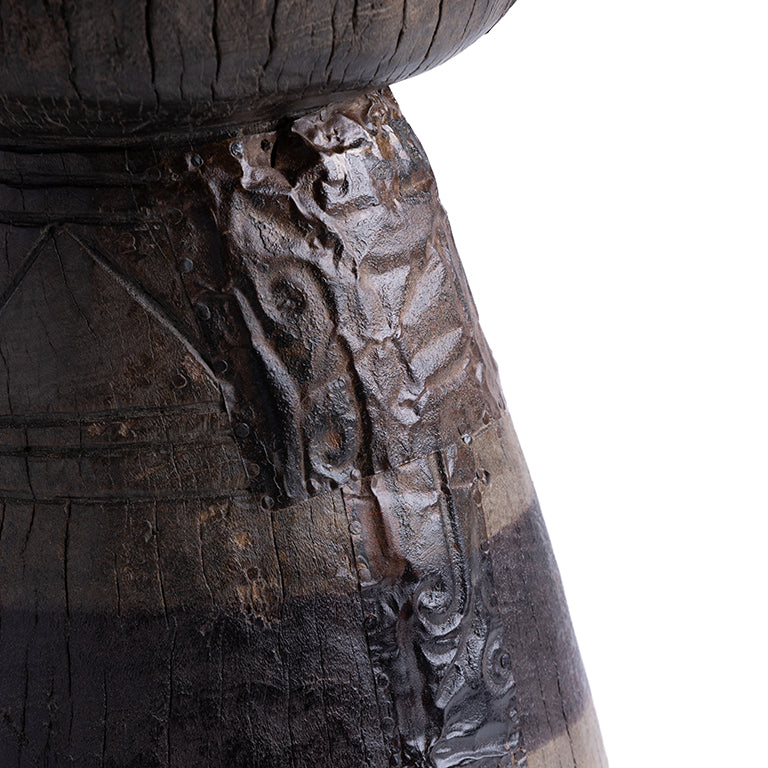 de Le Cuona | Engraved Mortar with Beaten Top and Stained Bands No.39 – Brown