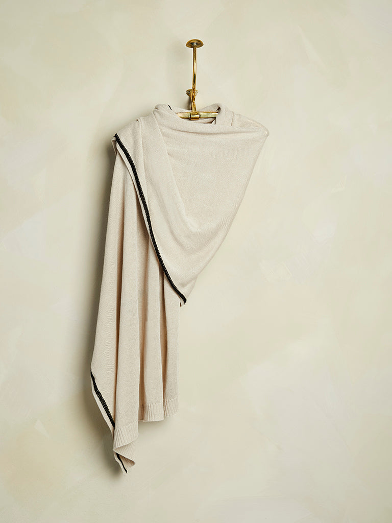 de Le Cuona | Fine Knit Linen Scarf – Cream