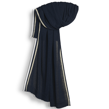 de Le Cuona | Fine Knit Linen Scarf – Navy