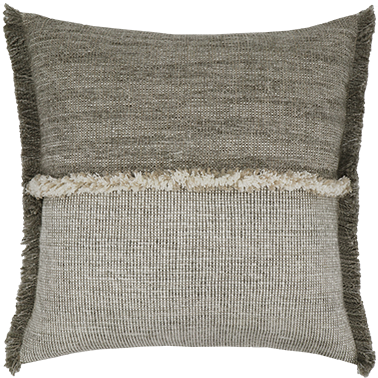 de Le Cuona | Forage Cloth Cushion with Fringing – Gull