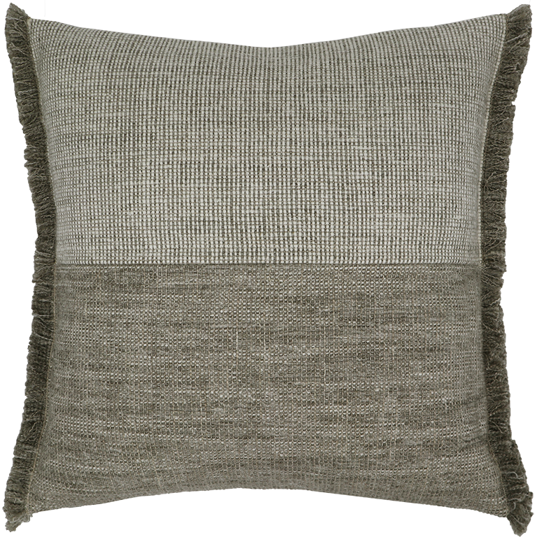 de Le Cuona | Forage Cloth Cushion with Fringing – Gull