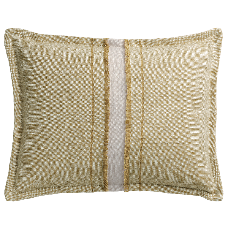 de Le Cuona | Haiku Cushion with Fringe Detail – Straw