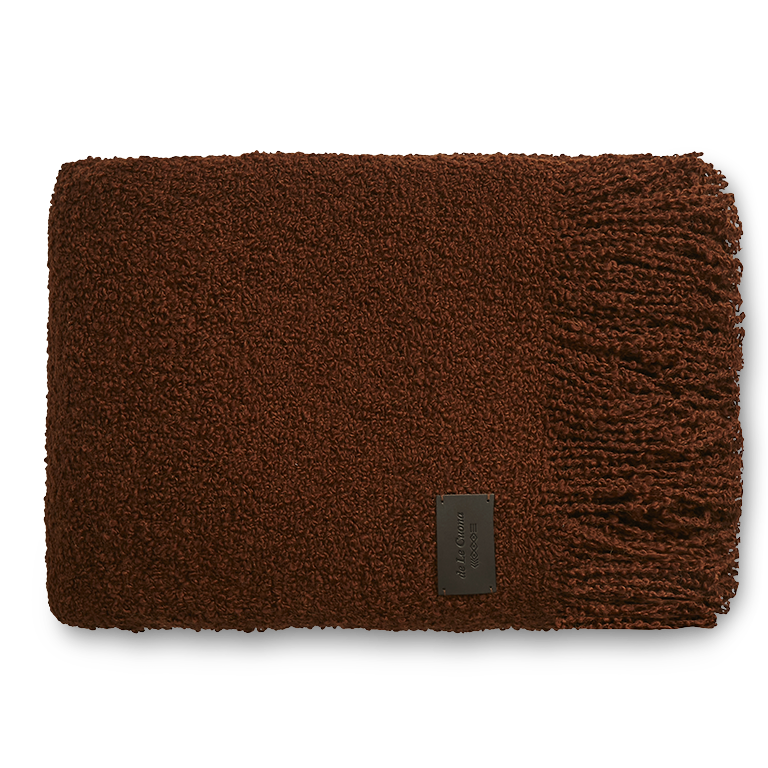 de Le Cuona | Handwoven Alpaca Blanket with Fringe – Rust