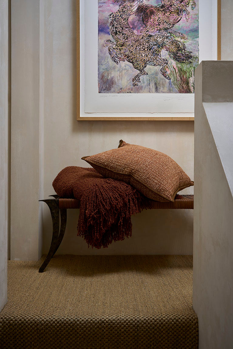 de Le Cuona | Handwoven Alpaca Blanket with Fringe – Rust