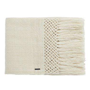 de Le Cuona | Handwoven Llama Throw – Natural Cream