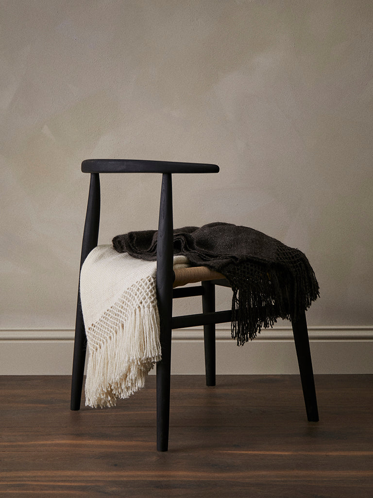 de Le Cuona | Handwoven Llama Throw – Natural Grey
