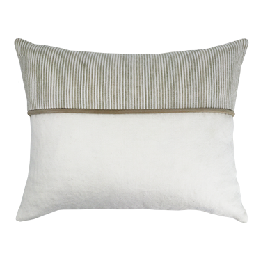 de Le Cuona | Hunter Cushion with Suede Detail – Flax