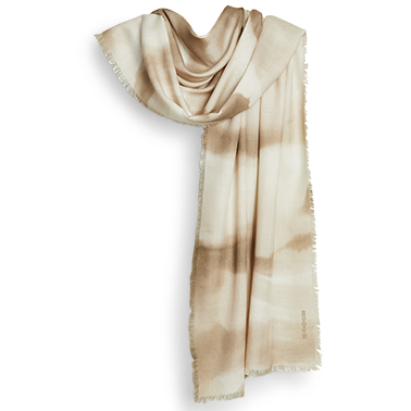 de Le Cuona | Ink Wash Cashmere Scarf – Cream