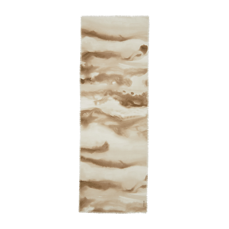 de Le Cuona | Ink Wash Cashmere Scarf – Cream