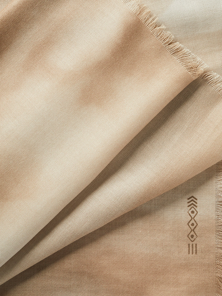 de Le Cuona | Ink Wash Cashmere Scarf – Cream
