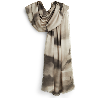 de Le Cuona | Ink Wash Cashmere Scarf – Taupe