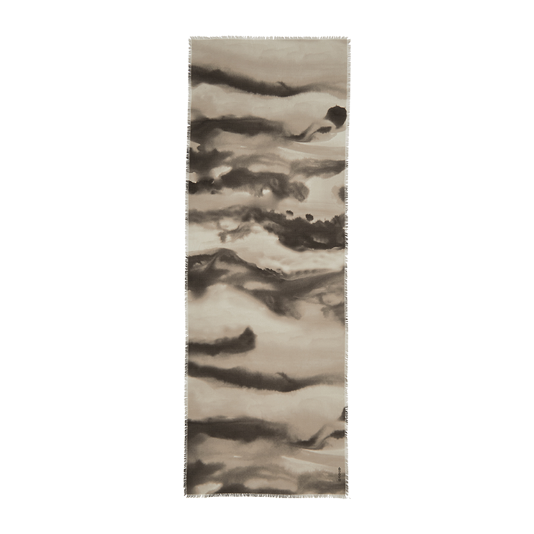de Le Cuona | Ink Wash Cashmere Scarf – Taupe