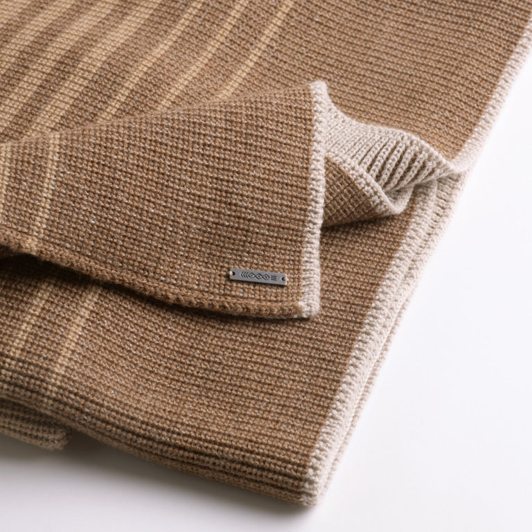 de Le Cuona | Knitted Wool Throw – Taupe