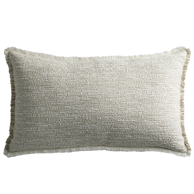 de Le Cuona | Limestone Cushion with Fringe Detail – Marble
