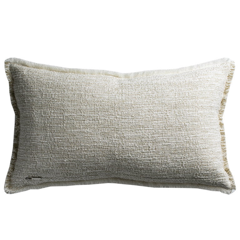 de Le Cuona | Limestone Cushion with Fringe Detail – Marble