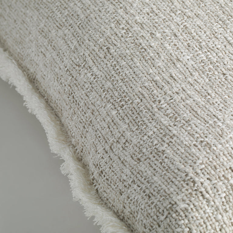 de Le Cuona | Limestone Cushion with Fringe Detail – Marble