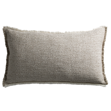 de Le Cuona | Limestone Cushion with Fringe Detail – Pumice