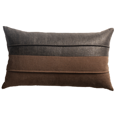 de Le Cuona | Mackintosh Cushion with Piped Detail – Anthracite