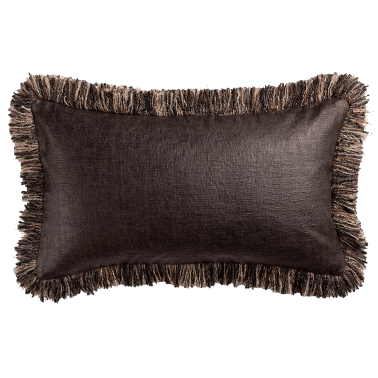 de Le Cuona Mackintosh Cushion with Inserted Fringe – Anthracite Anthracite