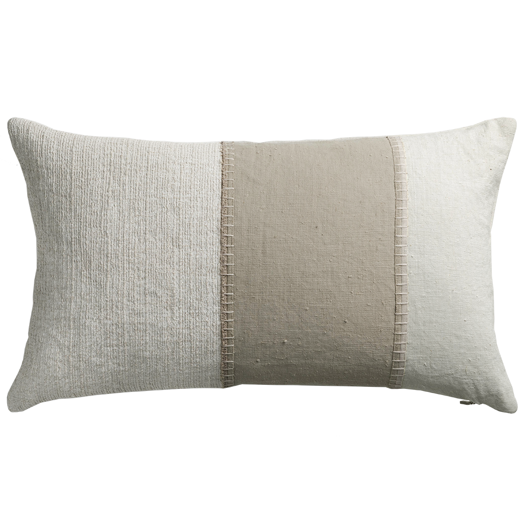 de Le Cuona | Painted Linen Panelled Cushion