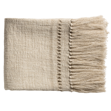 de Le Cuona | Petra Bed Throw with Diamond Detailing – Alabaster