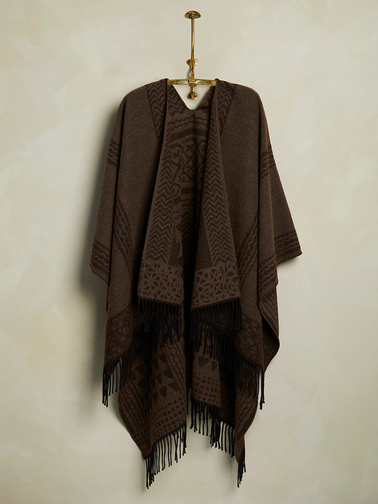 de Le Cuona | Rambler Llama Poncho – Chestnut