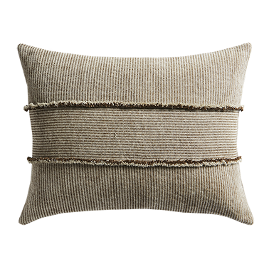 de Le Cuona | Salopette Cushion with Fringed Panels – Khaki