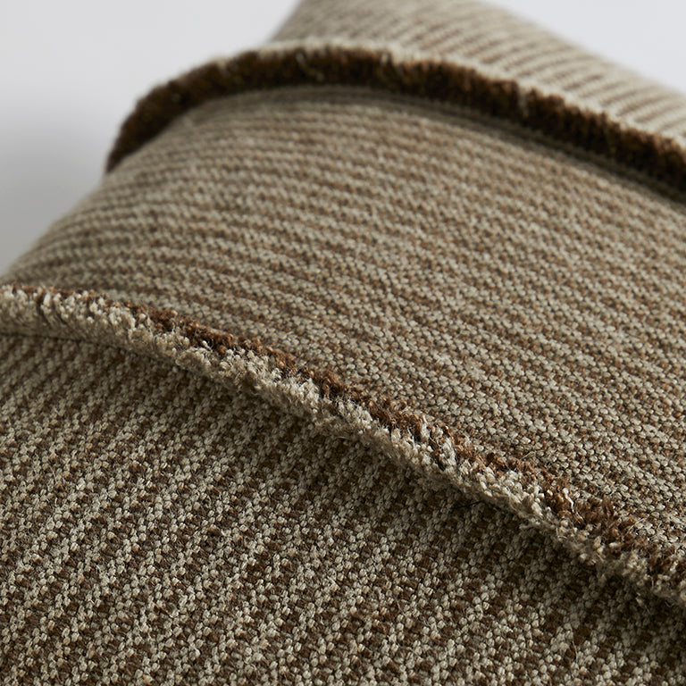 de Le Cuona | Salopette Cushion with Fringed Panels – Khaki