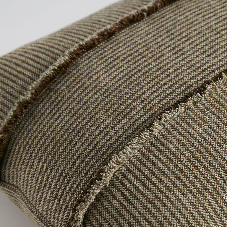 de Le Cuona | Salopette Cushion with Fringed Panels – Khaki