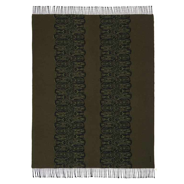 de Le Cuona | Samurai River Wool Throw – Moss