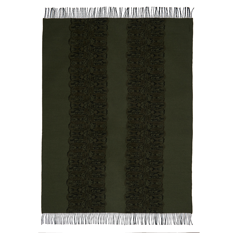 de Le Cuona | Samurai River Wool Throw – Moss