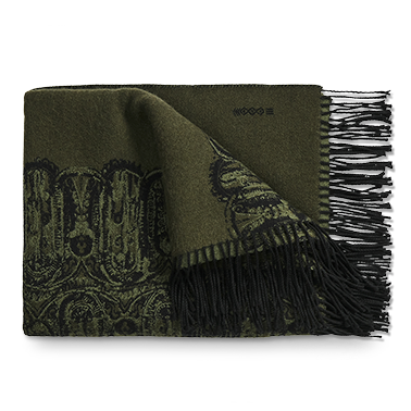 de Le Cuona | Samurai River Wool Throw – Moss