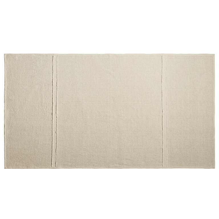 de Le Cuona | Sashiko Bed Throw with Fringe Detail – Calico