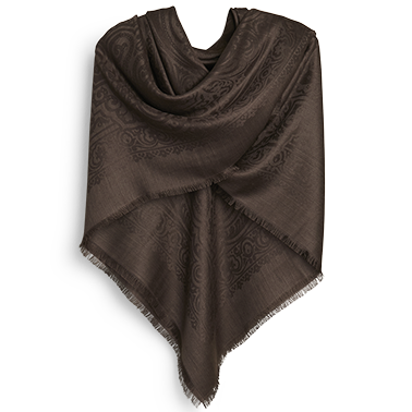 de Le Cuona | Silk & Alpaca Paisley Bandana – Aubergine