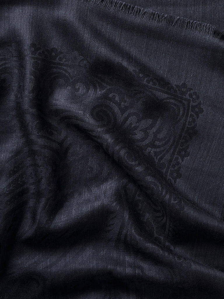 de Le Cuona | Silk & Alpaca Paisley Bandana – Prussian Blue