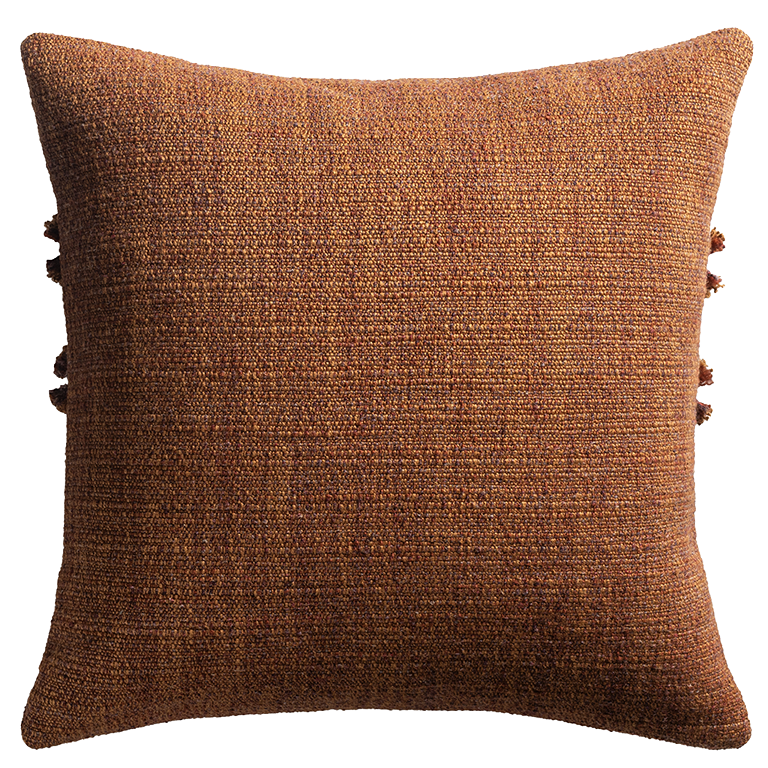 de Le Cuona | Strata Cushion with Fringe Detail – Ember