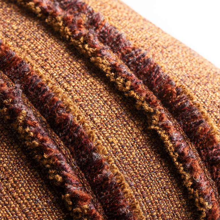 de Le Cuona | Strata Cushion with Fringe Detail – Ember