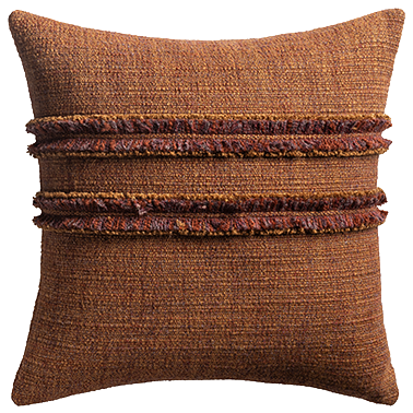 de Le Cuona | Strata Cushion with Fringe Detail – Ember