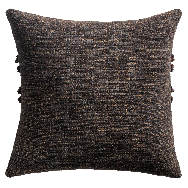 de Le Cuona | Strata Cushion with Fringe Detail – Granite
