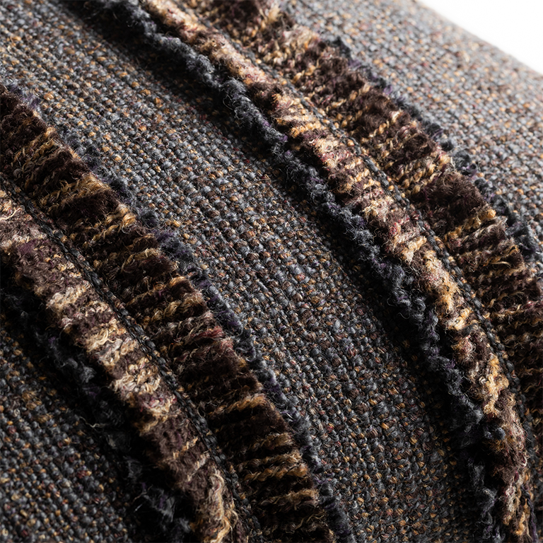 de Le Cuona | Strata Cushion with Fringe Detail – Granite
