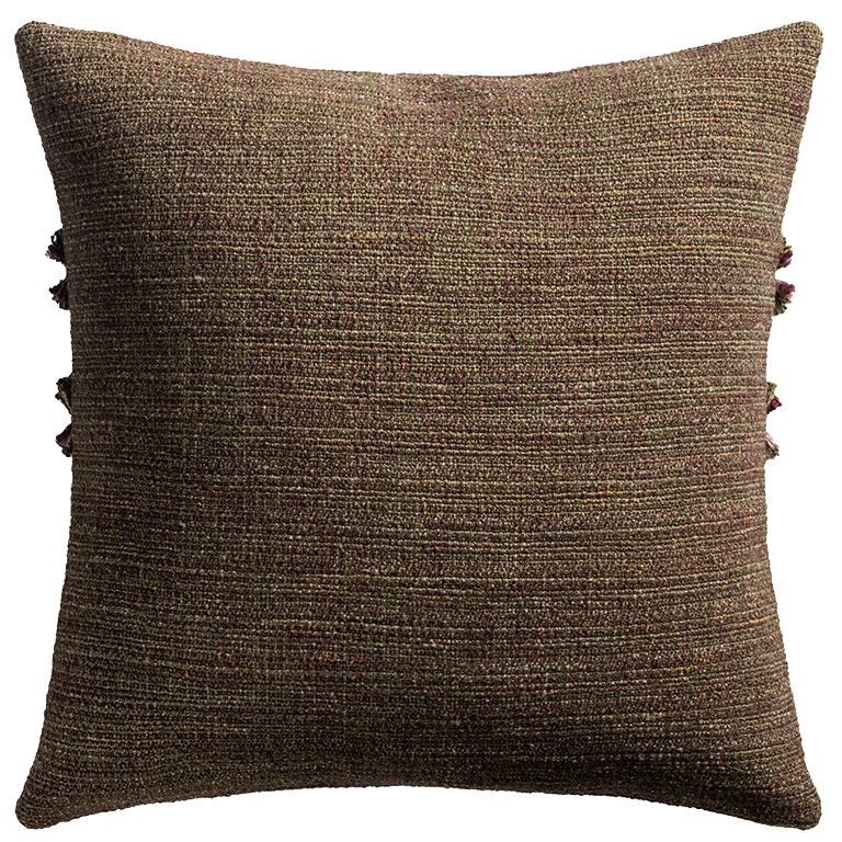 de Le Cuona | Strata Cushion with Fringe Detail – Palm