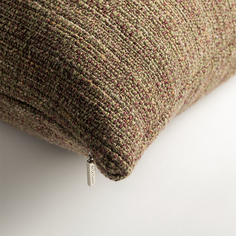 de Le Cuona | Strata Cushion with Fringe Detail – Palm