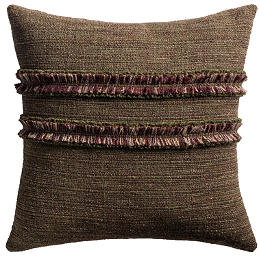 de Le Cuona | Strata Cushion with Fringe Detail – Palm