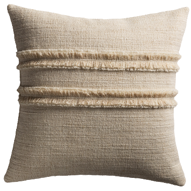 de Le Cuona | Strata Cushion with Fringe Detail – Pampas