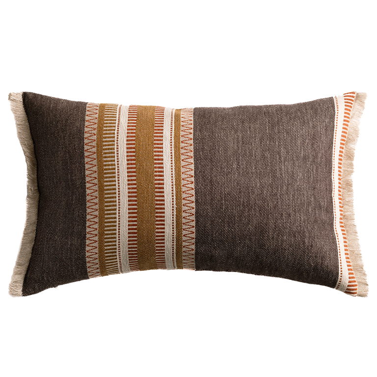 de Le Cuona | Striped Linen Cushion – Clove