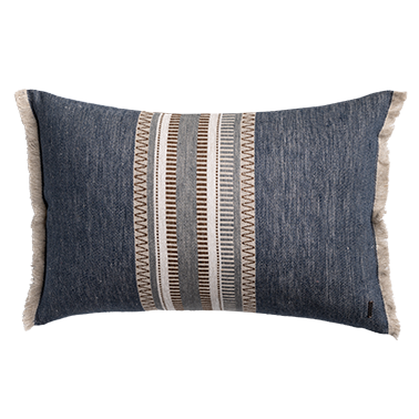 de Le Cuona Striped Linen Cushion – Juniper Juniper