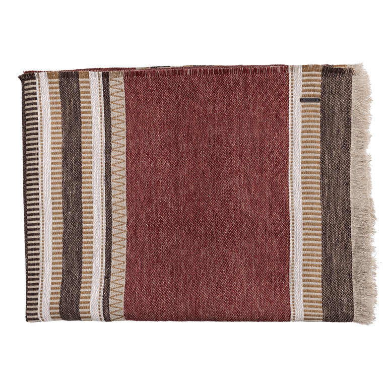 de Le Cuona Striped Linen Throw