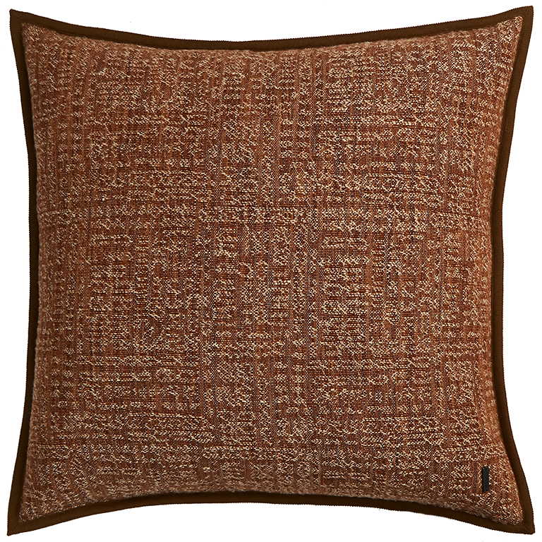 de Le Cuona | Tribal Linen Cushion with Wool Binding – Earth